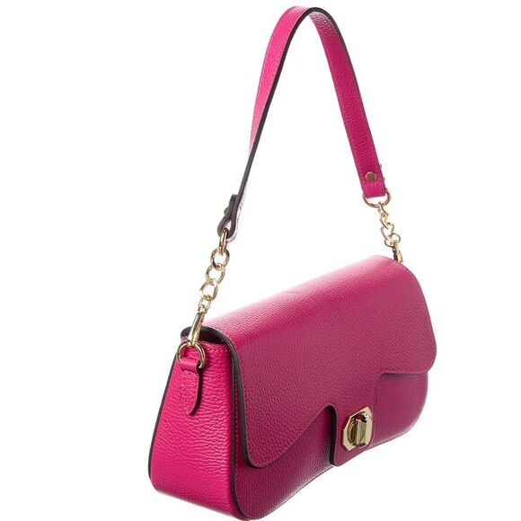 Italian Leather Top Handle Bag, Pink - Picture 3 of 4